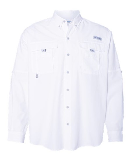 Columbia 212463 Mens PFG Bahama II Long Sleeve Shirt - 100% Tactel Nylon Omni-Shade UPF 50 Quick-Dry Hidden Vents Roll-Up Sleeves Rod Holder | S-3X
