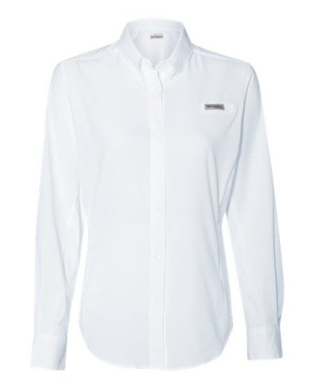 Columbia 212465 Womens PFG Tamiami II Long Sleeve Shirt - 2.4 oz. 100% Polyester Ripstop Omni-Wick Omni-Shade UPF 40 Roll-Up Sleeves | XS-3X
