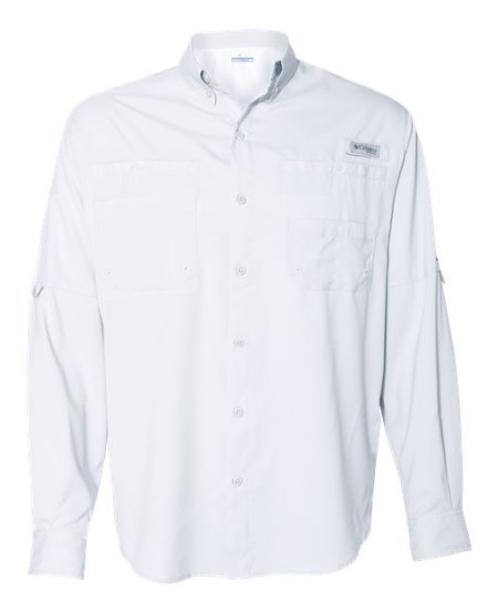 Columbia 212467 Mens PFG Tamiami II Long Sleeve Shirt - 2.4 oz. 100% Polyester Ripstop Omni-Wick Omni-Shade UPF 40 Roll-Up Sleeves | S-3X