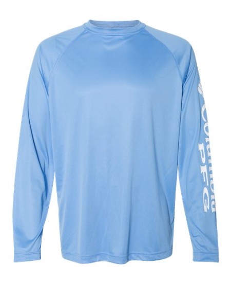 Columbia 212472 Mens PFG Terminal Tackle Long Sleeve T-Shirt - 100% Polyester Omni-Shade UPF 50 Omni-Wick Raglan Sleeves Columbia PFG Branding | S-3X