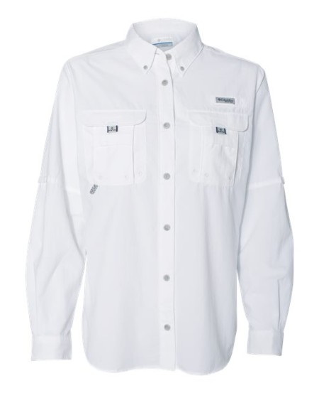 Columbia 212474 Womens PFG Bahama Long Sleeve Shirt - 100% Tactel Nylon Omni-Shade UPF 50 Quick-Dry Roll-Up Sleeves Hidden Vents Rod Holder | XS-XXL