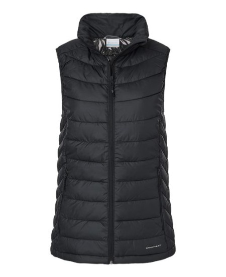 Columbia 212492 Womens Powder Lite Vest - 100% Polyester Omni-Heat Lining Recycled Thermarator Insulation Omni-Shield Active Fit Binding at Armholes | S-XXL