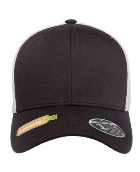 Flexfit 110R 110® Recycled Mesh Cap – 98/2 Recycled Polyester/PU Spandex | Structured Six-Panel Mid-Profile | Permacurv® Visor | Flexfit® Tech + Snapback | Recycled Content