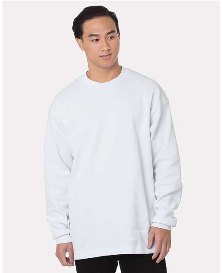 Bayside 8205 Men's USA-Made Heavyweight Waffle Knit Thermal – 7.5 oz. 100% Combed Ring-Spun Cotton Waffle Knit Long Sleeve | S–3XL