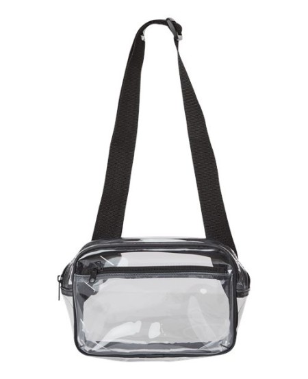 Liberty Bags 5778 Clear Stadium 2-Pocket Fanny Pack  Belt Bag – 100% polished 0.5mm PVC material | 8.5