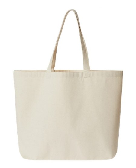 OAD OAD108R Jumbo Recycled Midweight Gusseted Canvas Tote – 75/25 Recycled Cotton/Recycled Polyester Jumbo Canvas Tote | One Size