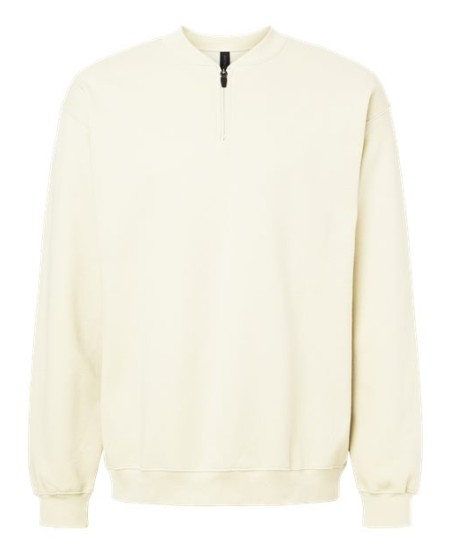 Gildan SF008 Unisex Softstyle® Midweight 1/4 Zip Sweatshirt | 100% Cotton Face | 1x1 Rib Spandex Varsity Collar | 18″ Decoration Zone | OEKO-TEX