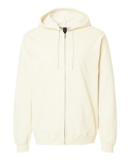 Gildan SF600 Unisex Softstyle® Full-Zip Hooded Sweatshirt | 100% Cotton Face | 2-Piece Color-Matched Jersey-Lined Hood | Dyed-to-Match Zipper | Pouch Pocket | OEKO-TEX