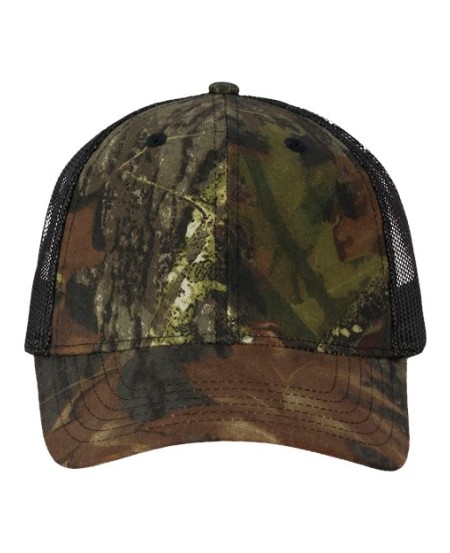 Valucap VC150M Licensed Camo Mesh Cap – Licensed Camo Twill Front with Breathable Mesh Back