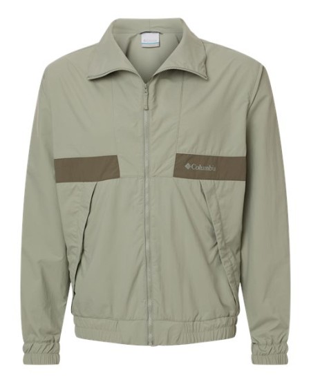 Columbia 212106 Mens Spire Valley Windbreaker Jacket - 100% Nylon Omni-Shade UPF 50 Omni-Shield Water Repellent Regular Fit Snap Pockets | S-XXL