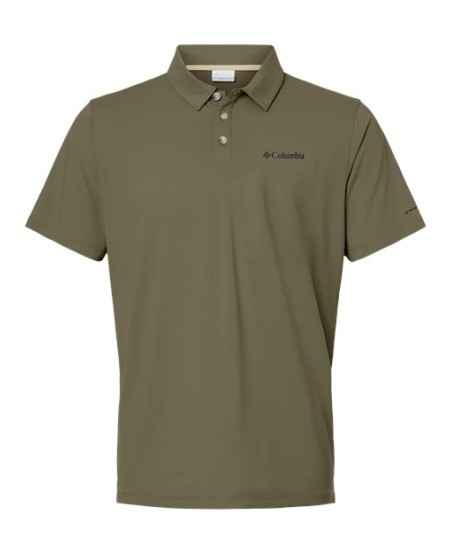 Columbia 211856 Mens Tech Trail Utility Polo - 93/7 Polyester/Elastane Omni-Wick Omni-Shade UPF 50 Drop Tail Side Vents | S-4X