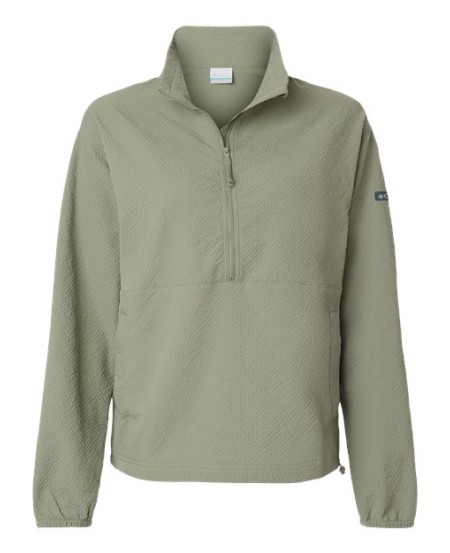 Columbia 211893 Womens Sucker for Summer Half-Zip Pullover - 100% Polyester Omni-Shield Release Drawcord Hem Elastic Cuffs Hook-Loop Pockets | XS-XL