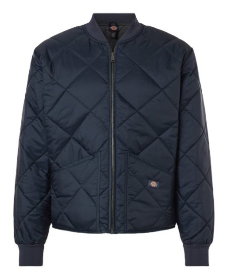 Dickies 6124 Men’s Diamond Quilted Jacket – 65/35 Polyester/Cotton Shell with 100% Nylon Lining | Relaxed Fit Water-Resistant