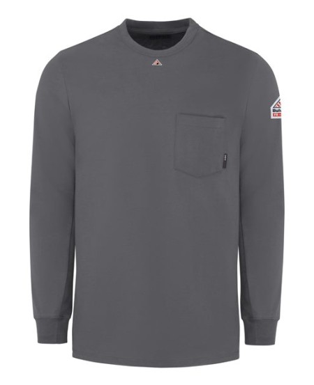 Bulwark SET2T Men's Tall FR Long Sleeve T-Shirt – EXCEL FR 7.25 oz. 100% Cotton Interlock | ATPV 9.6 CAT 2 Tall