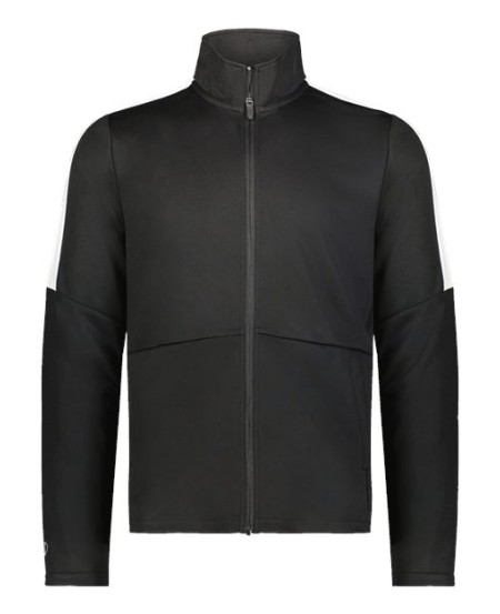 Holloway 223530 Crosstown Full-Zip Jacket – Men's 100% Polyester Double Knit Dry-Excel Warm-Up Jacket with Droptail Hem