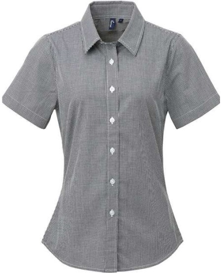 Artisan Collection by Reprime RP321 Women's Gingham Cotton Short Sleeve Shirt – 3.4 oz. | XS–3XL