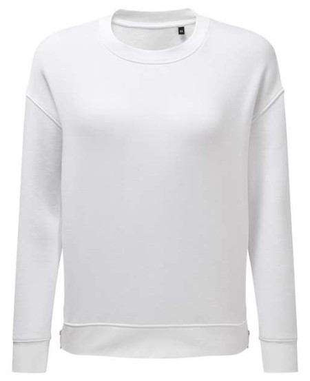 TriDri TD600 Women's Billie Side-Zip Crewneck Sweatshirt – 8 oz. 60/40 Cotton/Recycled Polyester | XS–2XL