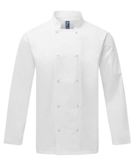 Artisan Collection by Reprime RP665 Unisex Studded Front Long Sleeve Chef Coat – 5.8 oz. | XS–3XL
