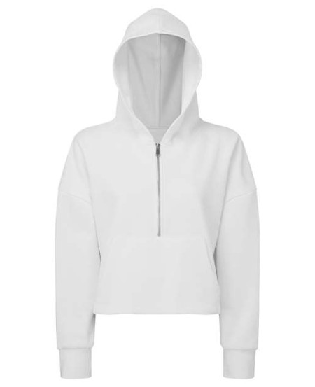 TriDri TD077 Women's Alice Half-Zip Hooded Sweatshirt – 8 oz. 60/40 Cotton/Recycled Poly Cropped Hoodie | XS–2XL
