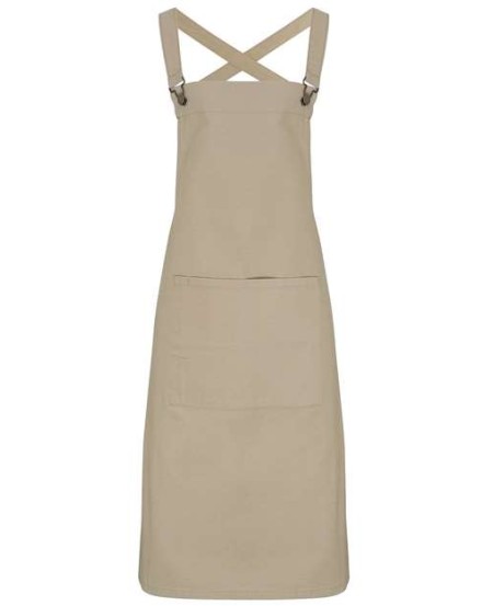 Artisan Collection by Reprime RP129 Cross Back Barista Bib Apron – 9.4 oz. Canvas or 8.1 oz. Denim | One Size