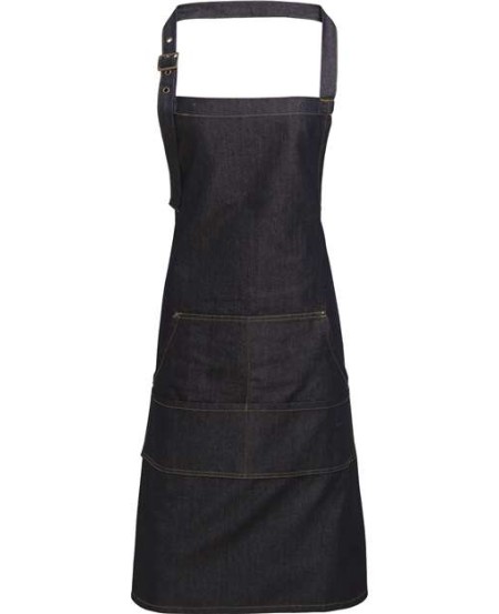 Artisan Collection by Reprime RP126 Jeans Stitch Denim Bib Apron – 8 oz. 70/30 Cotton/Poly | One Size