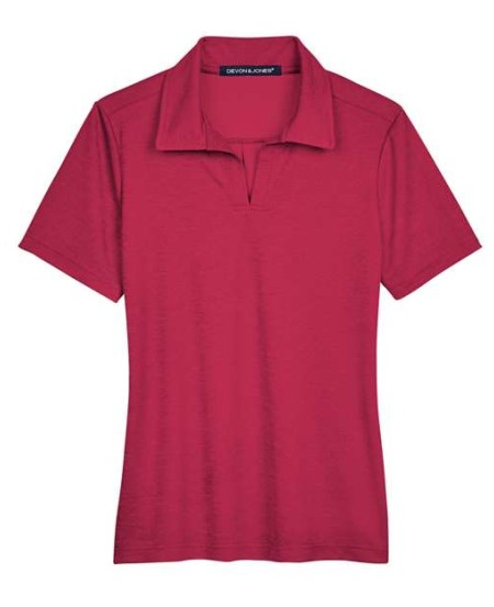 Devon & Jones DG22W Women's CrownLux Performance® Address Mélange Polo – 4.9 oz. 100% Polyester Birdseye Mesh | S–3XL