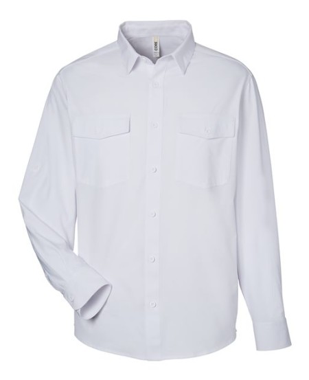 CORE365 CE510L Men's Ultra UVP® Long-Sleeve Marina Shirt – Convertible Sleeve, 88/12 Poly/Spandex | S–5XL