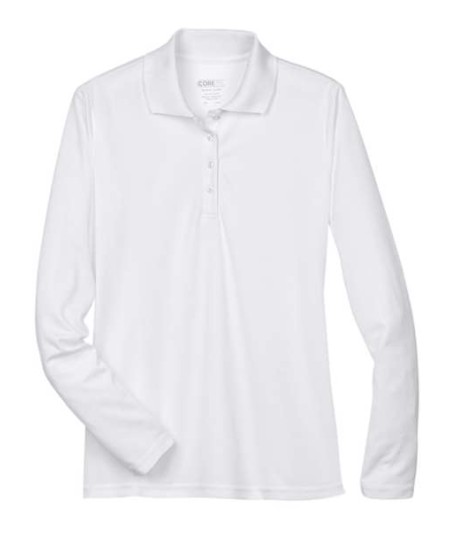 CORE365 78192 Women's Pinnacle Performance Long-Sleeve Piqué Polo – 4.1 oz. 100% Polyester | XS–3XL