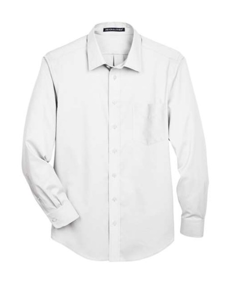 Devon & Jones DG530 Men's Crown Collection® Solid Stretch Twill Dress Shirt – 3.5 oz. 53/43/4 Cotton/Poly/Lycra® | XS–6XL