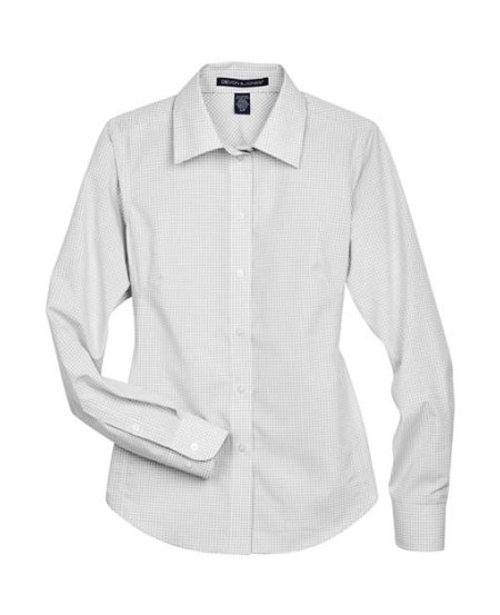 Devon & Jones D640W Women's Crown Collection® Gingham Check Dress Shirt – 3.4 oz. 55/45 Cotton/Poly | S–3XL