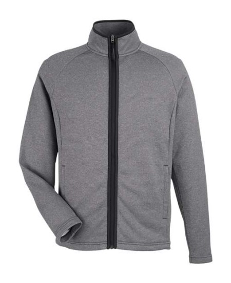 CORE365 CE72 Men's Venture Heathered Stripe Full-Zip Jacket – 8 oz. 100% Polyester Heathered Stripe Knit | S–5XL