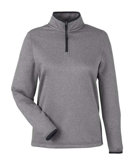 CORE365 CE73W Women's Venture Heathered Stripe Quarter-Zip Pullover – 8 oz. 100% Polyester | XS–3XL