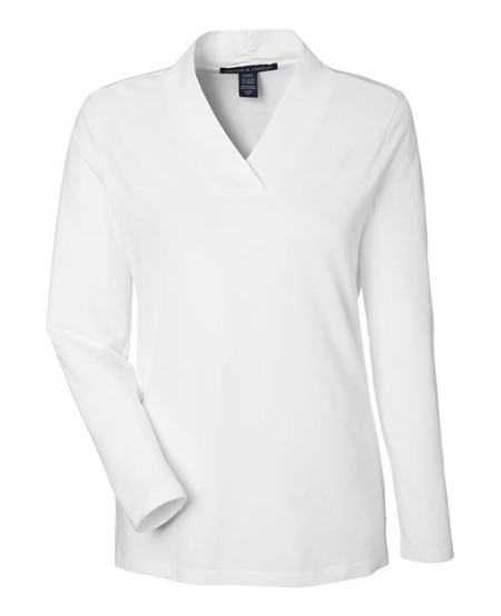 Devon & Jones DP121W Raleigh Shawl Collar Knit Top – Women’s 6 oz. Cotton/Rayon/Spandex UPF 50+ Top | XS–3XL