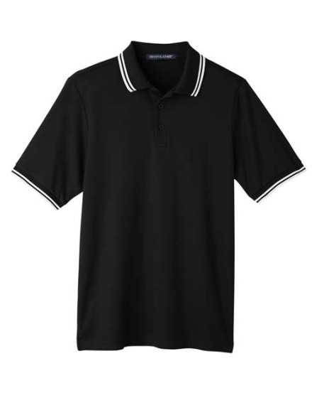 Devon & Jones DG20C Men's CrownLux Performance® Plaited Tipped Polo – 5.1 oz. 61% Poly/39% Cotton | S–4XL