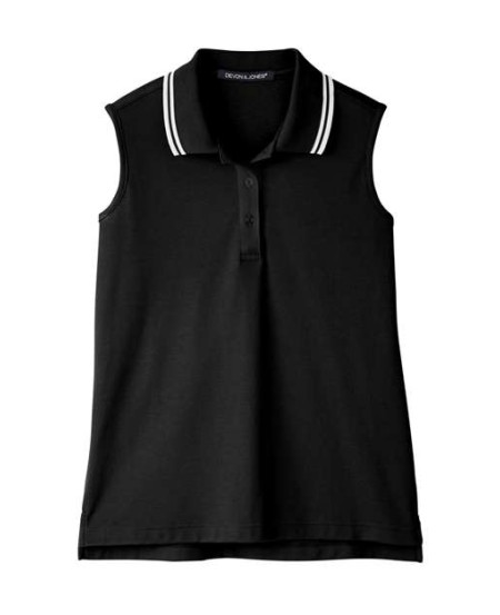 Devon & Jones DG20SW Women's CrownLux Performance® Plaited Tipped Sleeveless Polo – 5.1 oz. 61% Poly/39% Cotton | XS–3XL