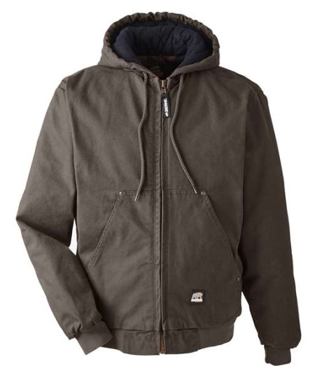 Berne Apparel HJ375 Men's Heartland Washed Cotton Duck Hooded Jacket – 12 oz. Super-Duty Cotton Duck with Heavyweight Quilted Taffeta Liner | LEED-Certified Factory