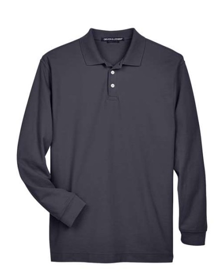 Devon & Jones D110 Men's Pima Piqué Long-Sleeve Polo – 6.8 oz. 100% Peruvian Pima Cotton | S–5XL