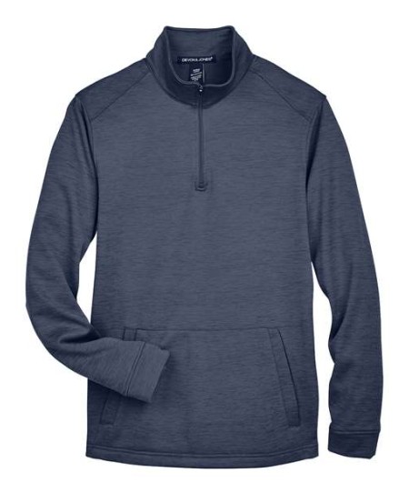 Devon & Jones DG798 Newbury Mélange Fleece Quarter-Zip Pullover – Men’s 6.5 oz. Polyester Bonded Fleece | S–4XL
