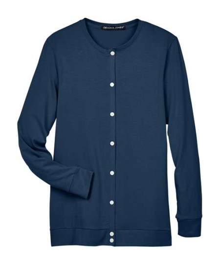 Devon & Jones DP181W Perfect Fit™ Ribbon Cardigan – Women’s 5 oz. Cotton/Modal/Spandex Jersey Cardigan | XS–3XL