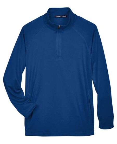 Devon & Jones DG440 Men's Stretch Tech-Shell® Compass Quarter-Zip Pullover – 6.5 oz. 100% Polyester Double Knit | S–4XL