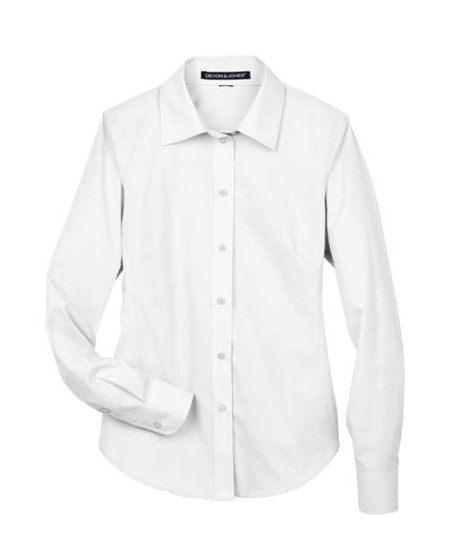 Devon & Jones D620W Women's Crown Collection® Broadcloth Dress Shirt – 3.4 oz. 55/45 Cotton/Poly | XS–3XL