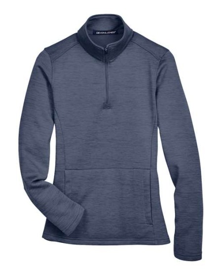Devon & Jones DG798W Newbury Mélange Fleece Quarter-Zip Pullover – Women’s 6.5 oz. Polyester Bonded Fleece | XS–3XL