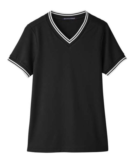 Devon & Jones DG20CW Women's CrownLux Performance® Plaited Tipped V-Neck Shirt – 5.1 oz. 61% Poly/39% Cotton | XS–3XL