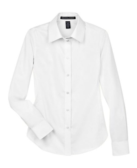 Devon & Jones DG530W Women's Crown Collection® Solid Stretch Twill Dress Shirt – 3.5 oz. 53/43/4 Cotton/Poly/Lycra | XS–3XL