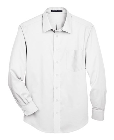 Devon & Jones DG530T Men's Tall Crown Collection® Solid Stretch Twill Dress Shirt – 3.5 oz. 53/43/4 Cotton/Poly/Lycra | LT–3XLT