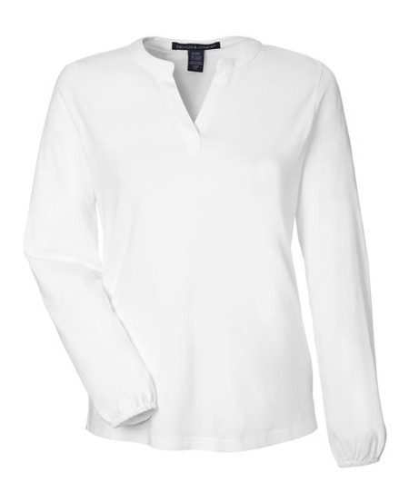 Devon & Jones DP122W Raleigh Half-Placket Knit Top – Women’s 6 oz. Cotton/Rayon/Spandex UPF 50+ Top | XS–3XL