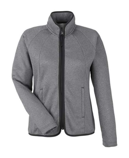 CORE365 CE72W Women's Venture Heathered Stripe Full-Zip Jacket – 8 oz. 100% Polyester | XS–3XL