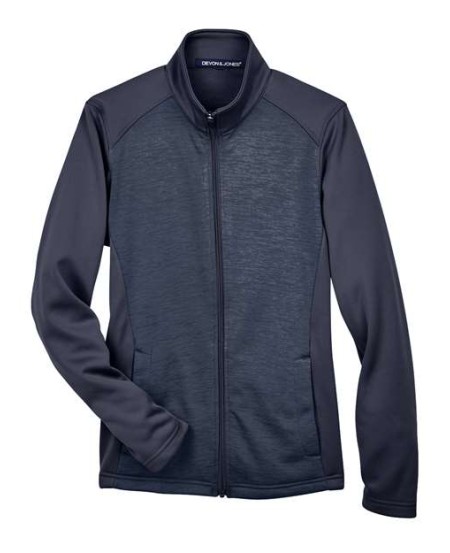 Devon & Jones DG796W Newbury Colorblock Mélange Fleece Full-Zip Jacket – Women’s 6.5 oz. Polyester Bonded Fleece | XS–3XL