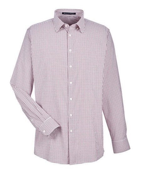 Devon & Jones DG540 CrownLux Performance® Micro Windowpane Woven Dress Shirt – Men’s 3 oz. Nylon Stretch Shirt | S–4XL