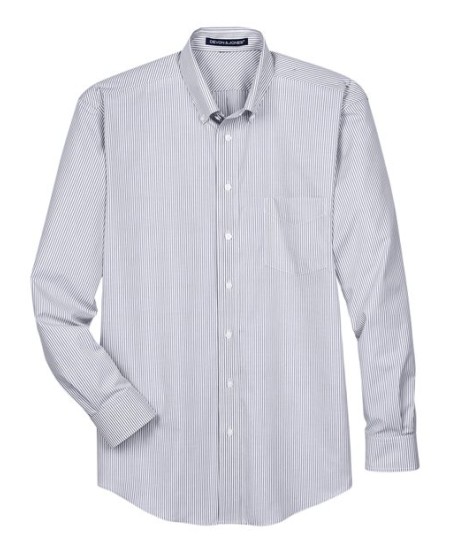Devon & Jones D645 Men's Crown Collection® Banker Stripe Dress Shirt – 3.4 oz. 55/45 Cotton/Poly | S–4XL
